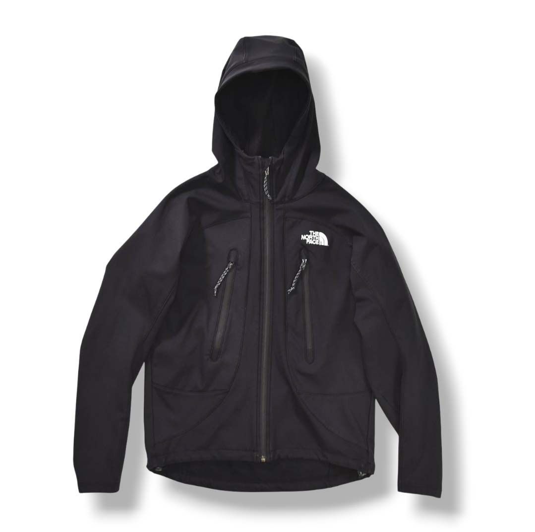 ノースフェイス THE NORTH FACE ジップアップ ソフトシェル ジャケット パーカー フーディー 裏起毛 ポーラテック ブルゾン アウトドア テック系 ゴープコア M ブラック メンズ