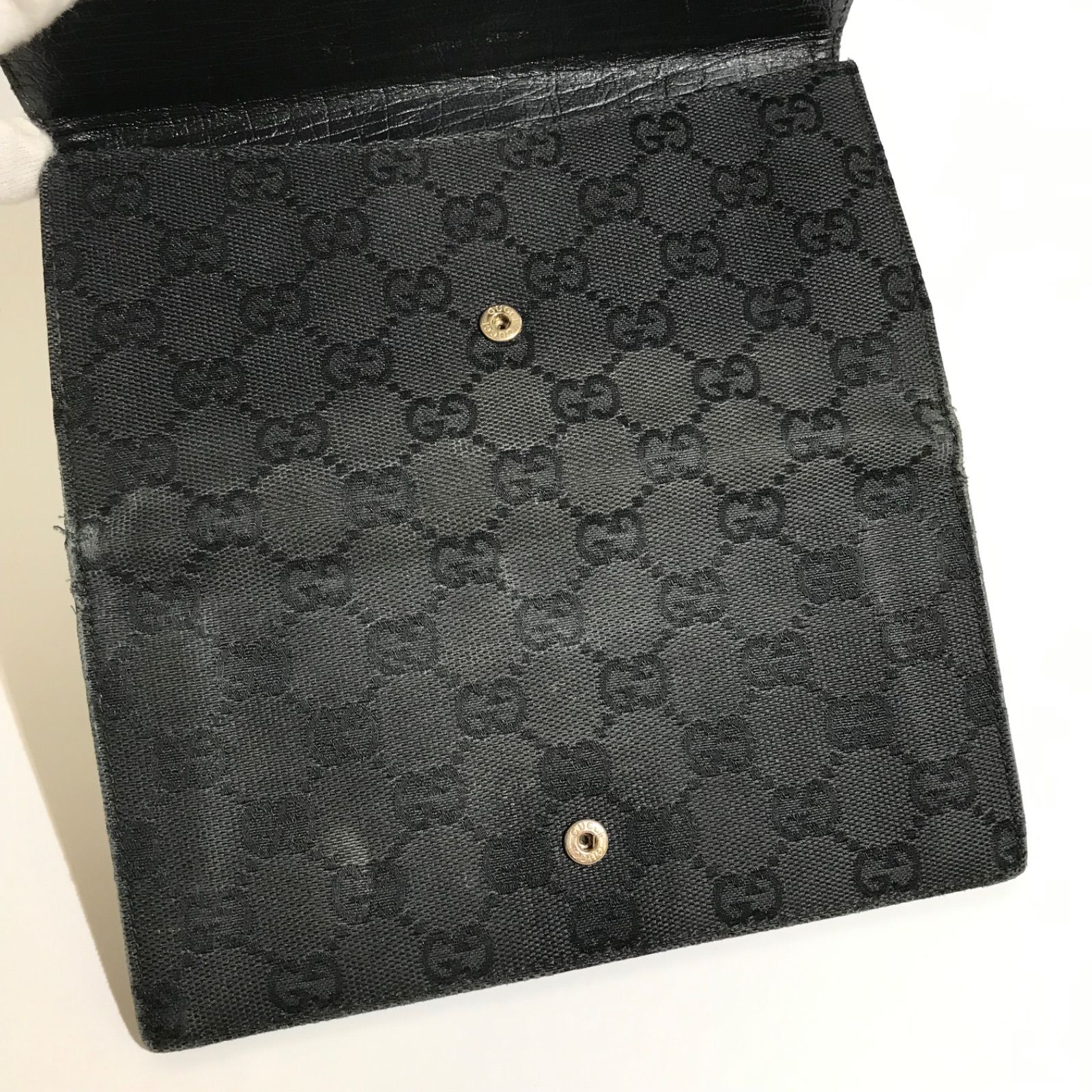 GUCCI グッチ ホースビット GGキャンバス×レザー 二つ折り 長財布
