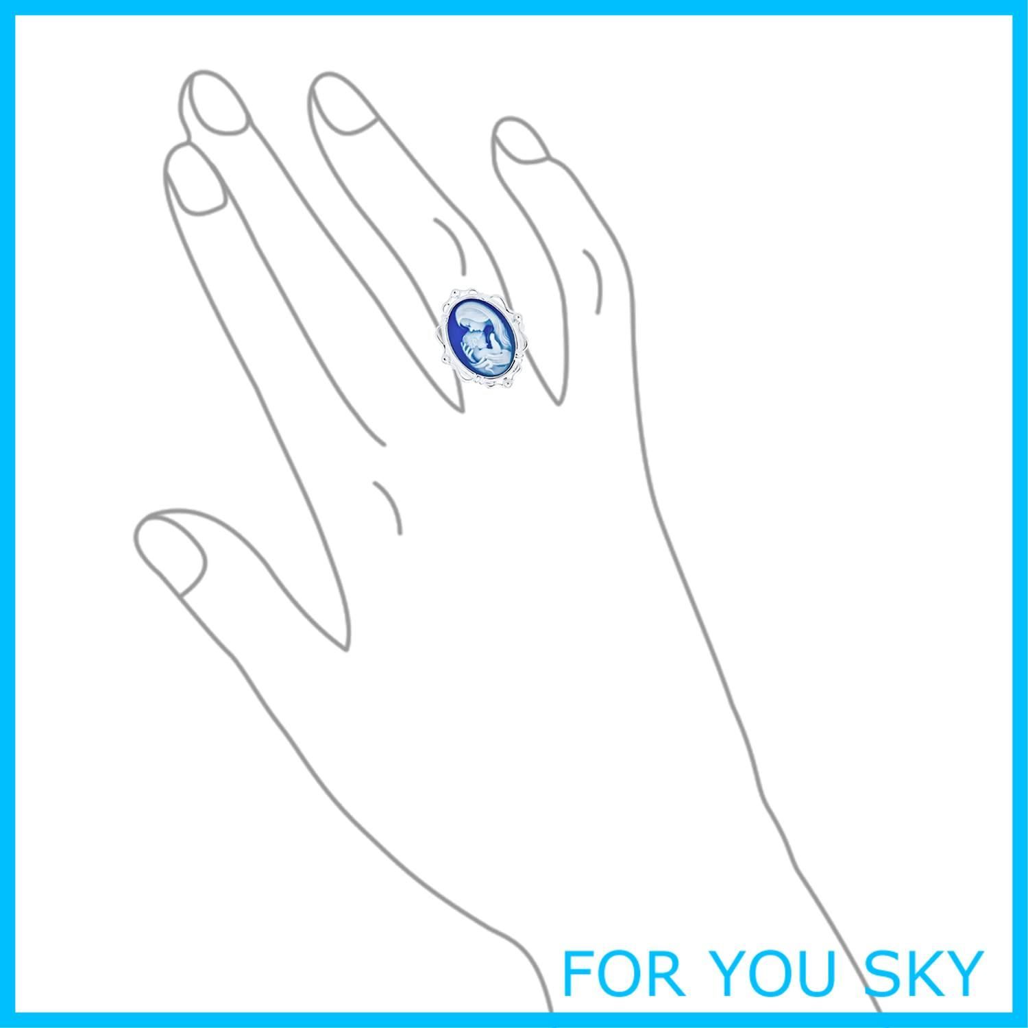 古典的なアンティークビンテージスタイルブルーブラックホワイトは女性妻.925スターリングシルバー のための楕円形のシンプルなフレームビクトリア朝の女性の肖像画の母と子のカメオペンダントネックレスを刻んだ