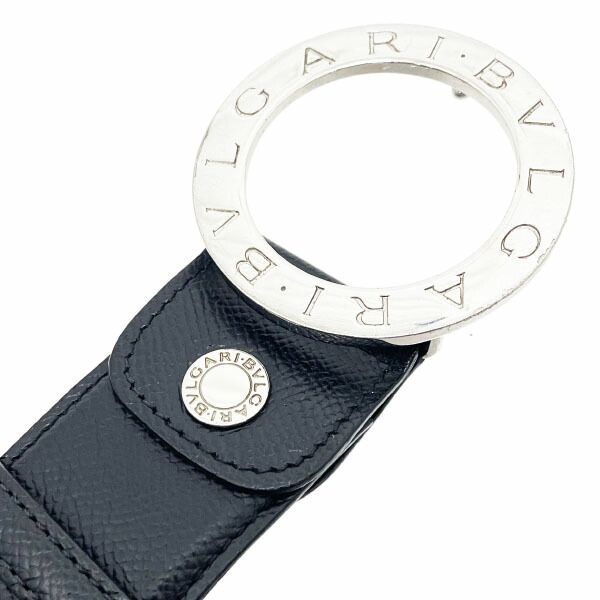 BVLGARI 黒 レザーベルト シルバーバックル 85cm ブルガリ ベルト 長さ