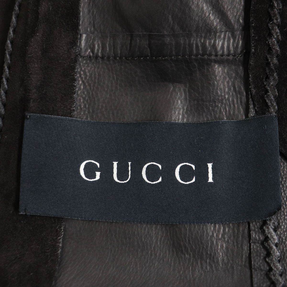 美品○GUCCI グッチ トムフォード期 オールヌバックレザー シングル 