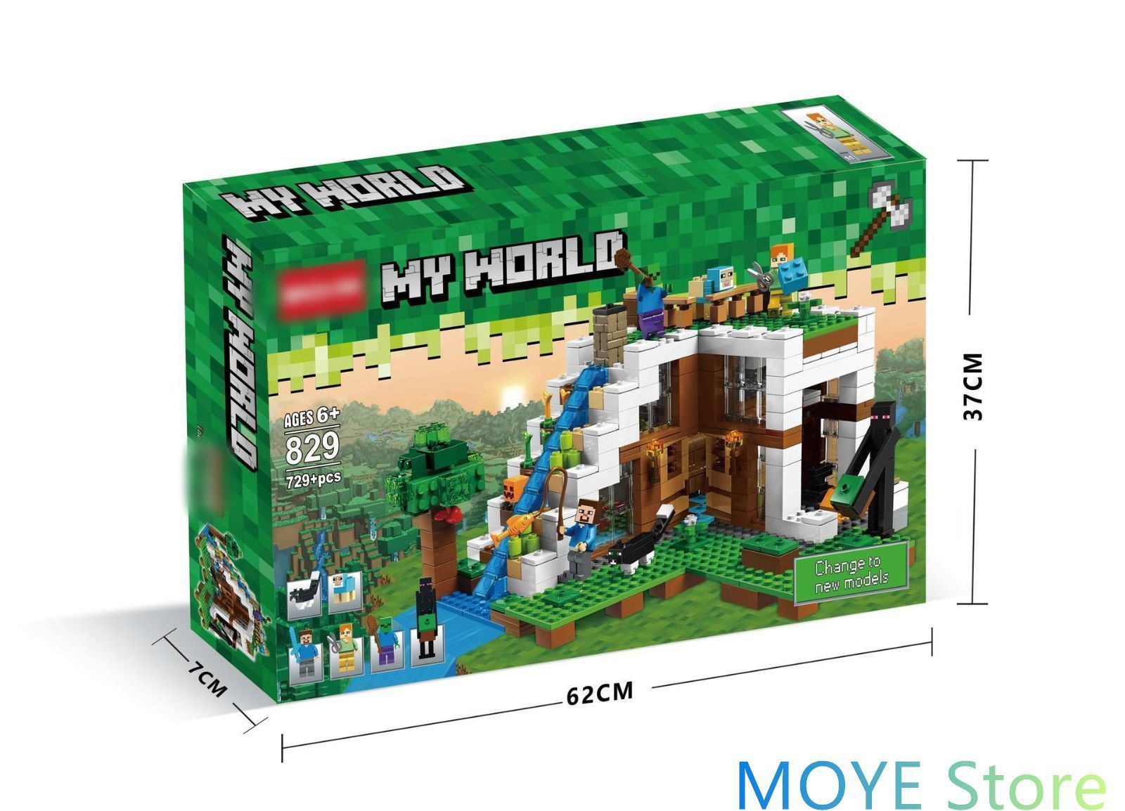 LEGO レゴ互換品 マインクラフト Minecraft 滝の基地 ブロック 建物 729+PCS 知育玩具 おもちゃ 男の子 女の子 子供 組み立て 学習玩具 クリスマス プレゼント 入学 お祝い