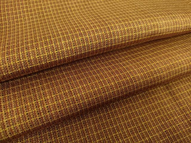 平和屋着物●本場黄八丈 まるまなこ 紬 胴抜き仕立て 格子 正絹 DAAY1541ps