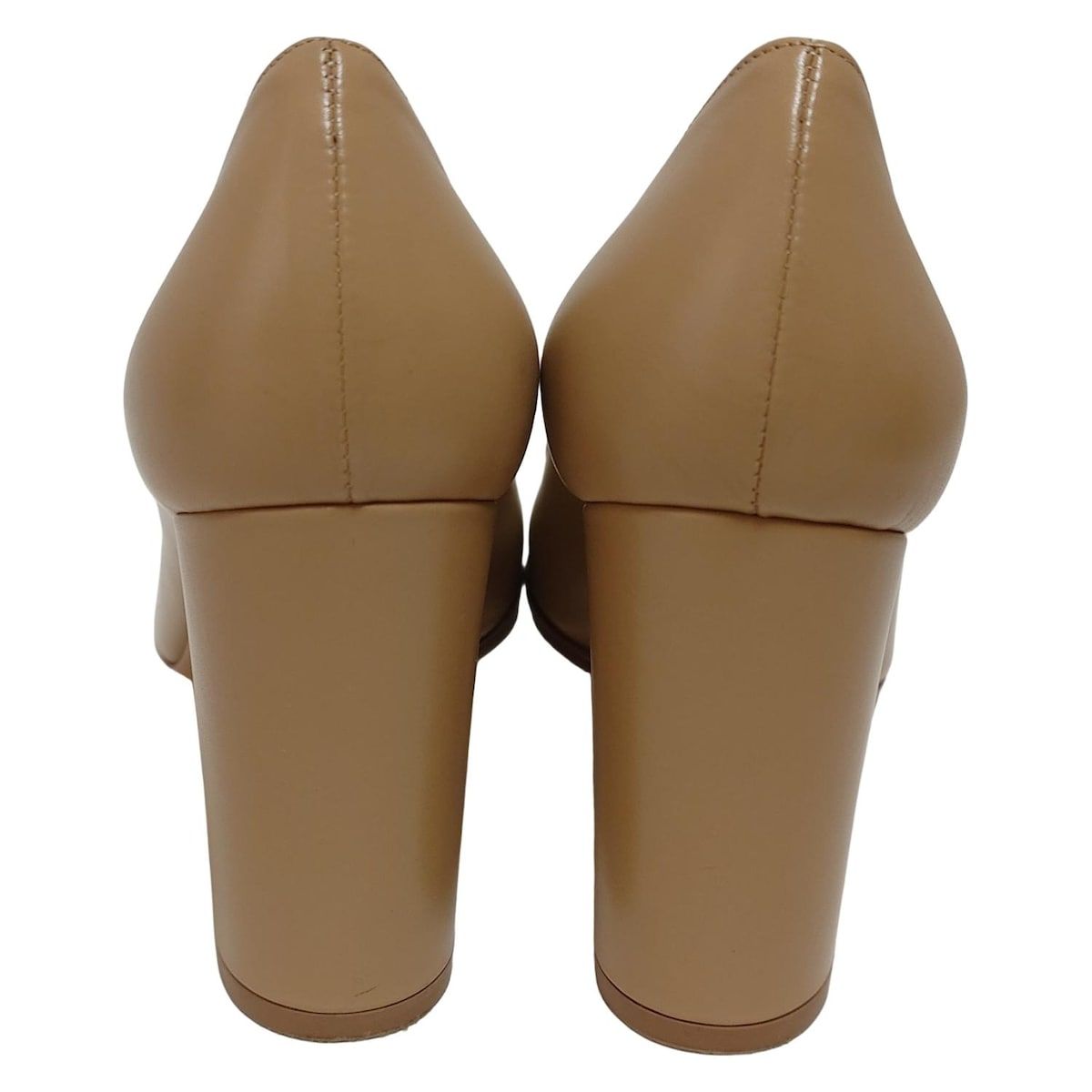  SalvatoreFerragamo サルバトーレフェラガモ パンプス 6 1 2 C レディース - ベージュ リボン ヴァラ レザー ハイヒール パンプス パンプス