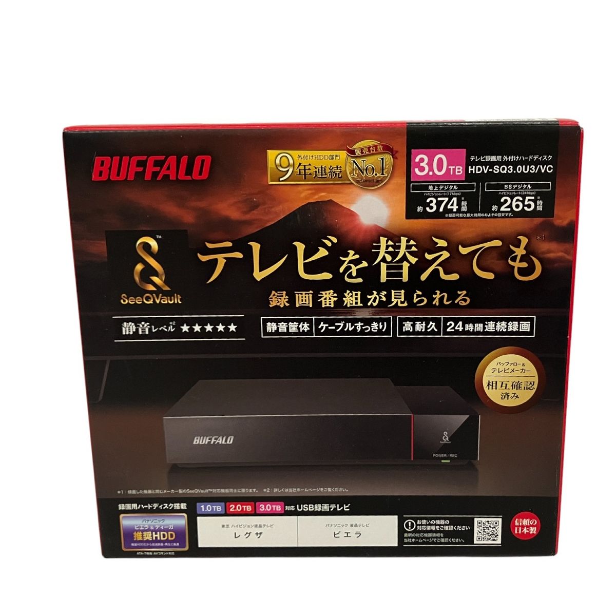 BUFFALO バッファロー HDV-SQ3.0U3 VC テレビ録画用 外付けHDD 3TB B10486761