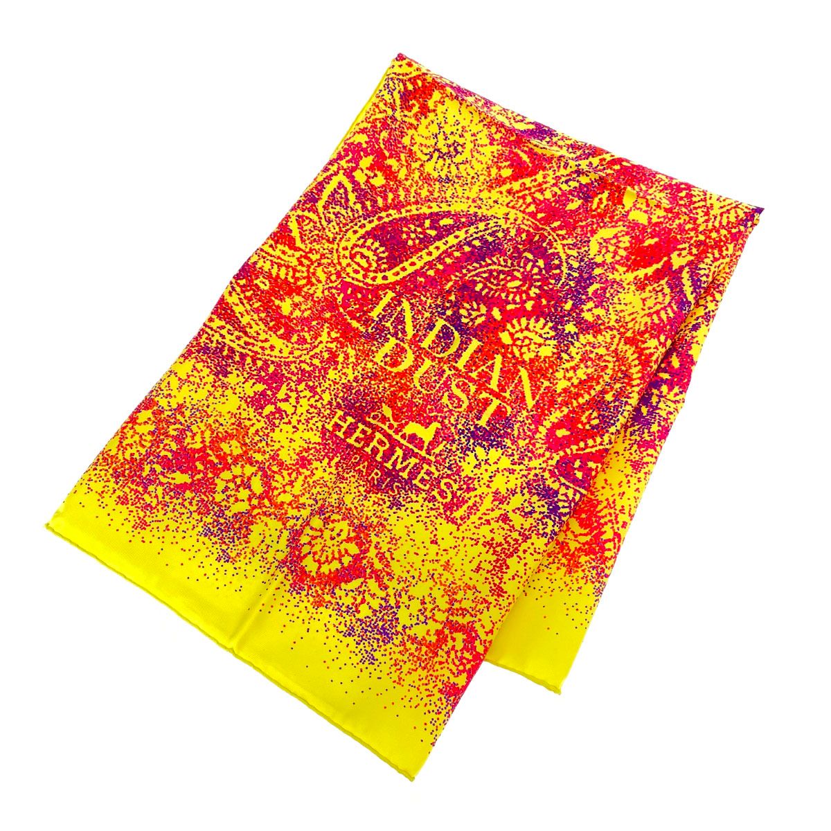 HERMÈS★INDIAN DUST カレ90 Hermès Carré 90 Indian Dust Silk Scarf White ref.1312874