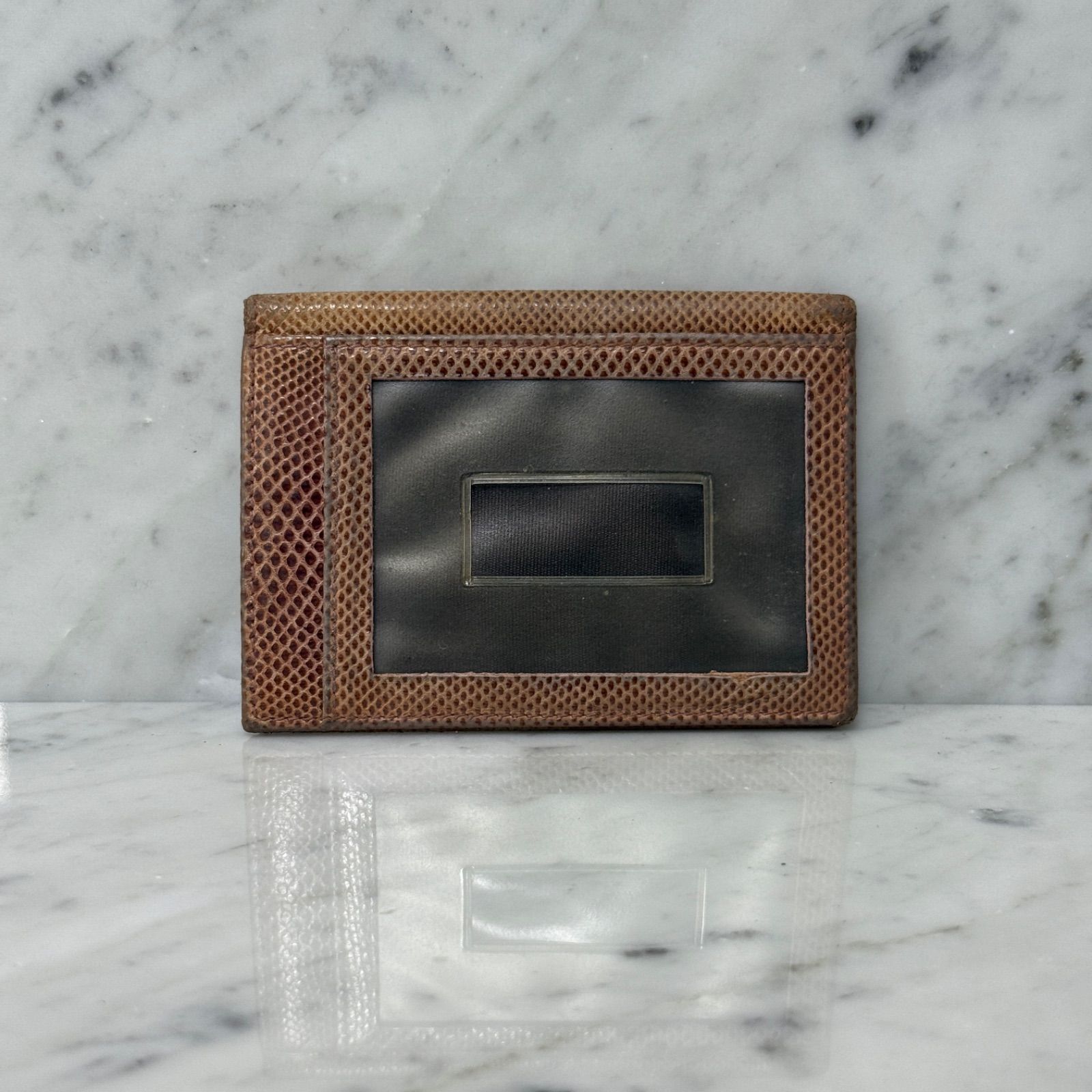 GUCCI グッチ カードケース 二つ折り GG シルバー 銀 パスケース 本革 レザー