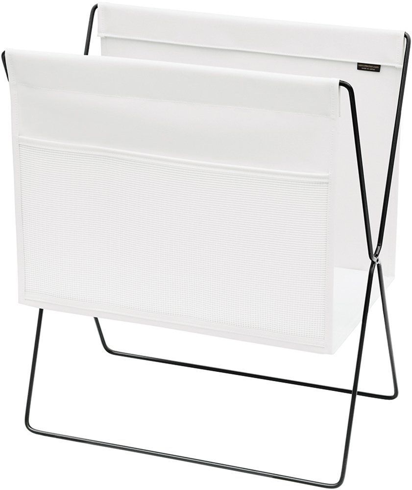 ホワイト サキ サイドワゴン B4ポケット付き レザー調 PVC ホワイト R-376