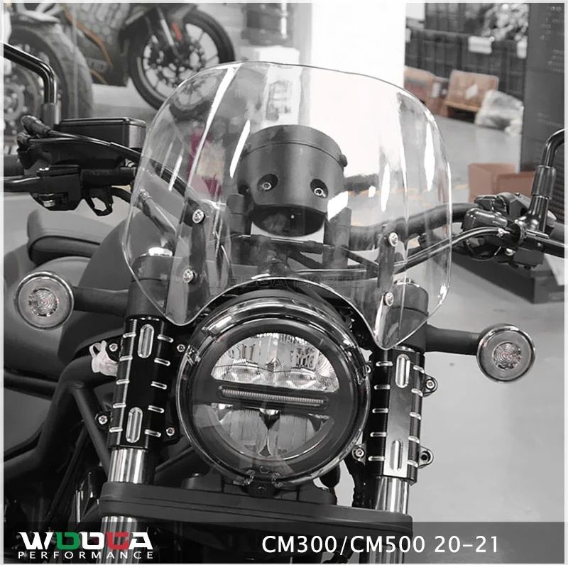 ホンダ Rebel CMX300 | CMX500 用 レトロ風 ハイタイプ フロントウィンドシールド 2018〜2019対応 風防 カスタムパーツ