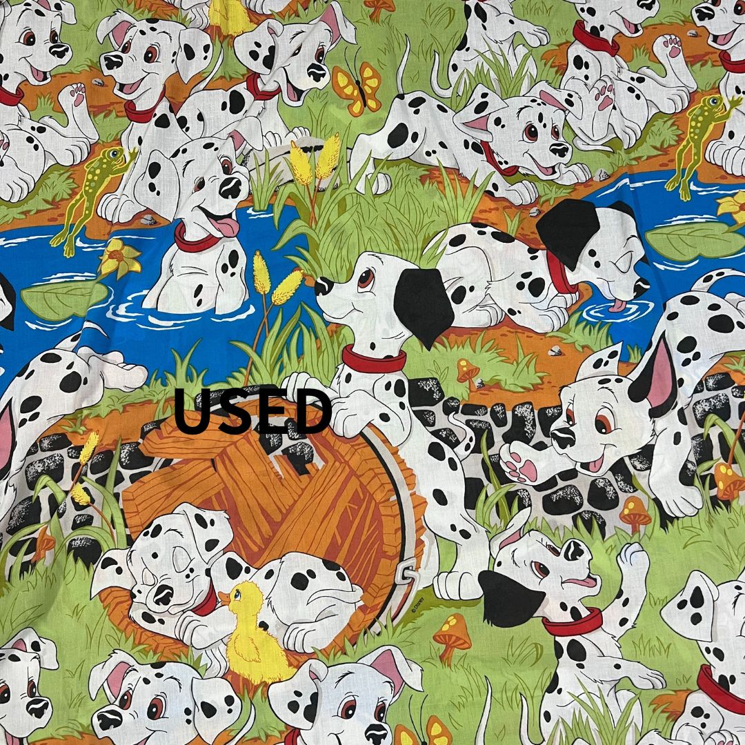 USED ビンテージシーツ 『Disney 101匹わんちゃん』フラットシーツ 