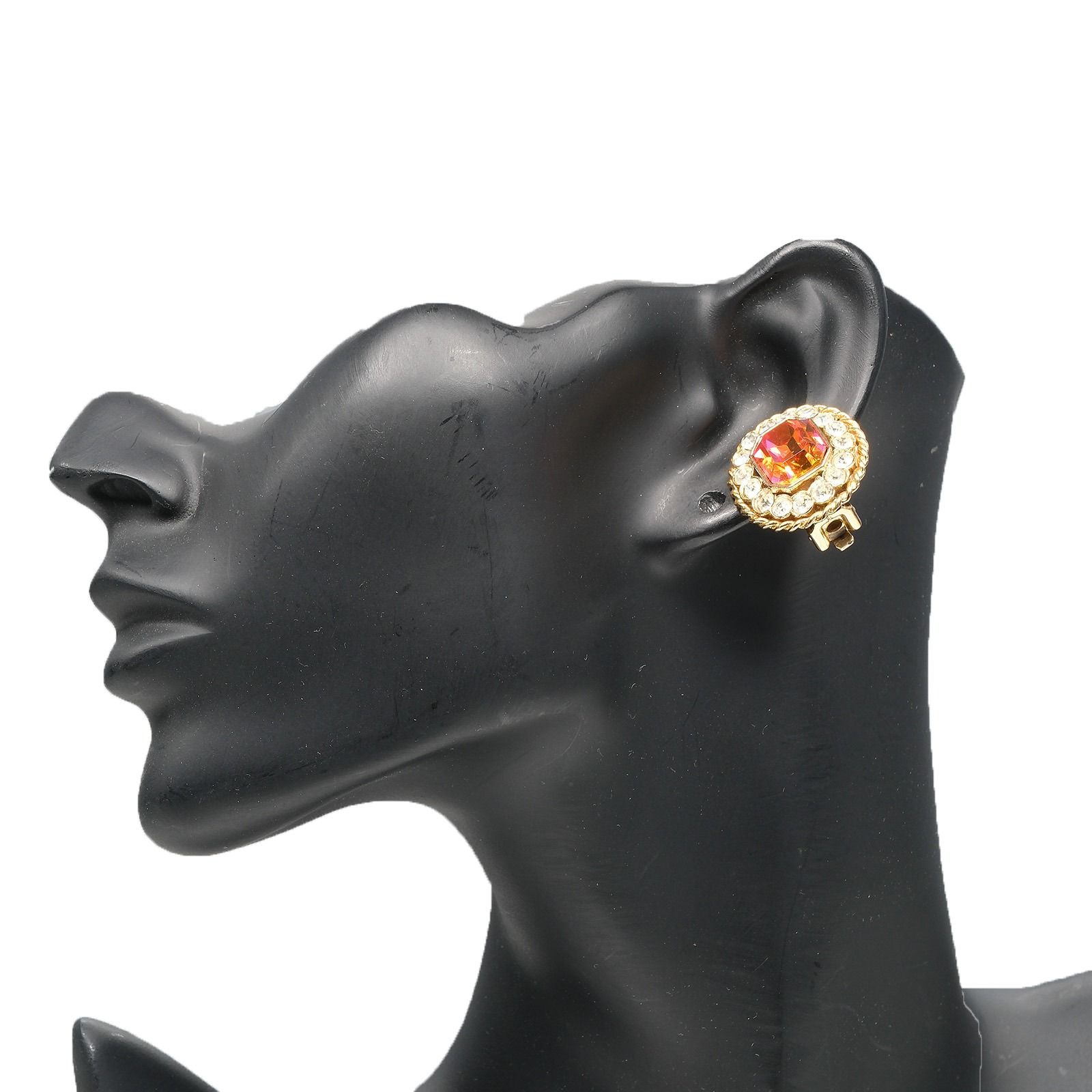 ORENA PARIS オレナ パリ ヴィンテージ 金メッキ×ラインストーン レディース 18.5g イヤリング