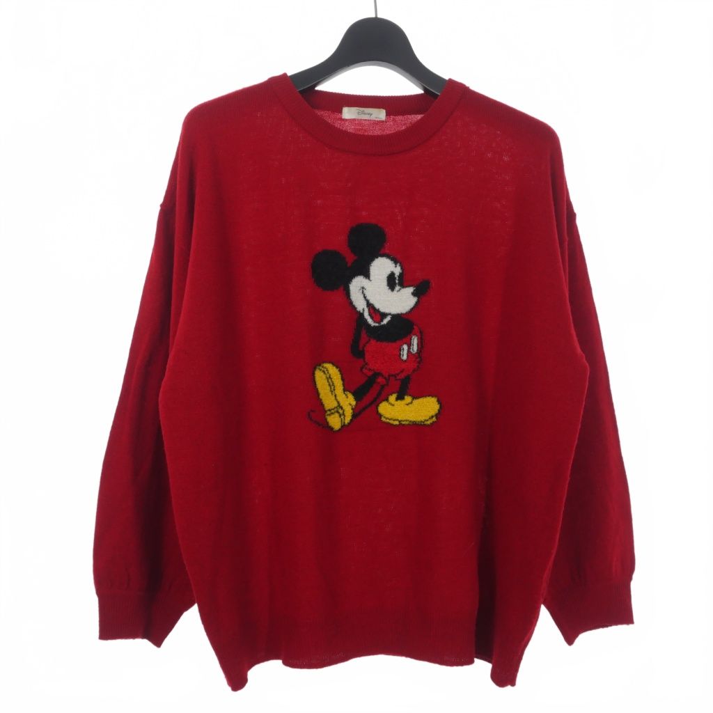 ディズニー Disney ミッキーマウス ジャガード ニット セーター 4L 赤 レッド