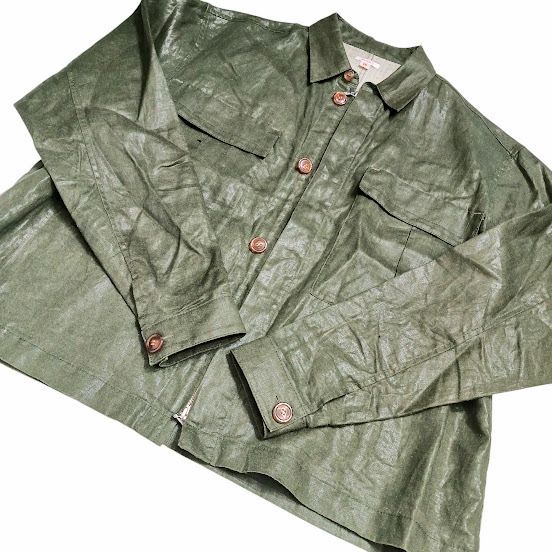 MASU エムエーエスユー FOIL COATED ON LINEN ZIP-UP BOXY