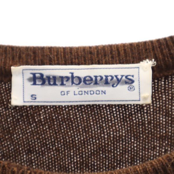 バーバリーズ 90s オールド 刺繍 長袖 ニット S ブラウン系 Burberrys メンズ バーバリーズ 90s オールド 刺繍 長袖 ニット S ブラウン系 Burberrys