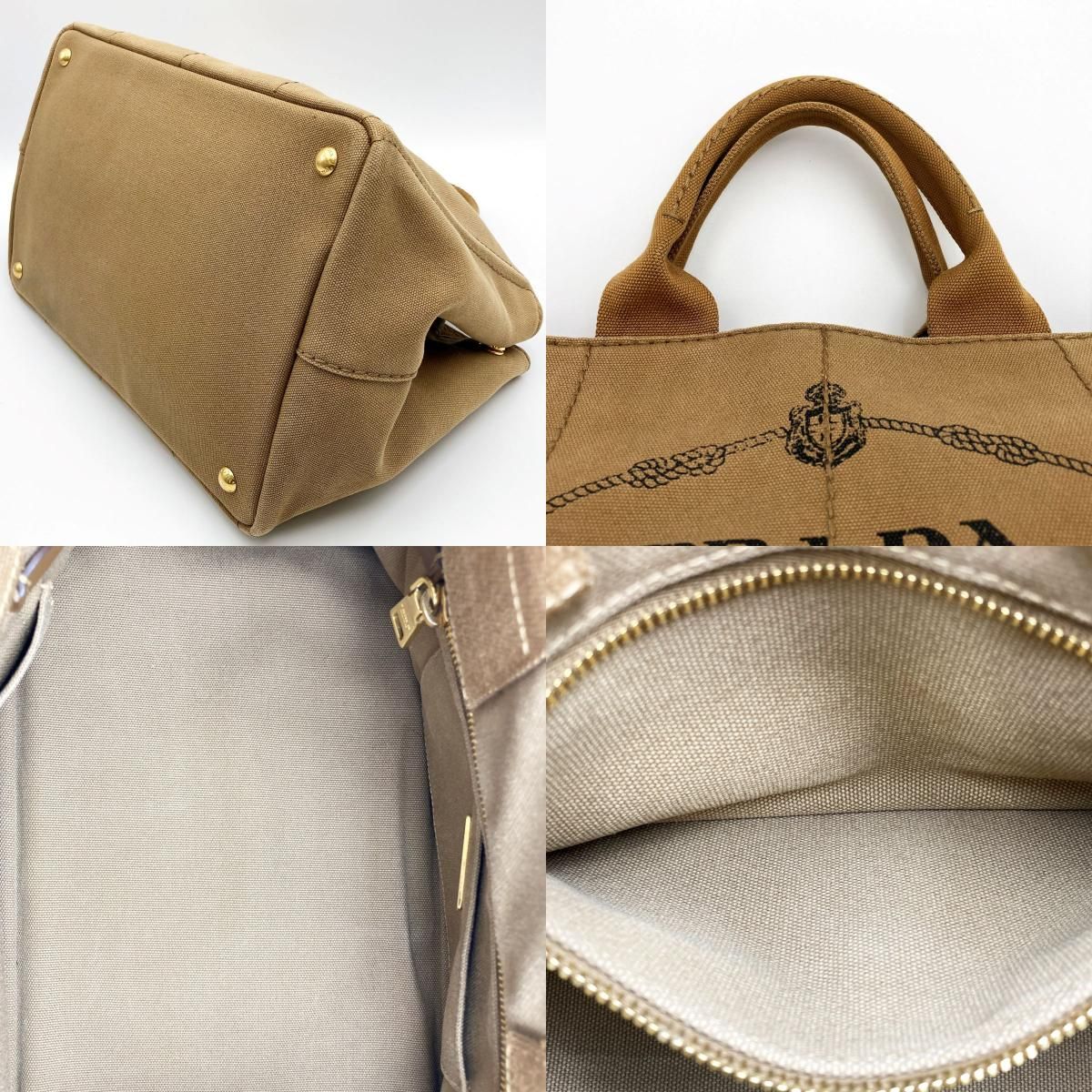 美品 PRADA プラダ カナパ トートバッグ ハンドバッグ バッグ ブラウン 