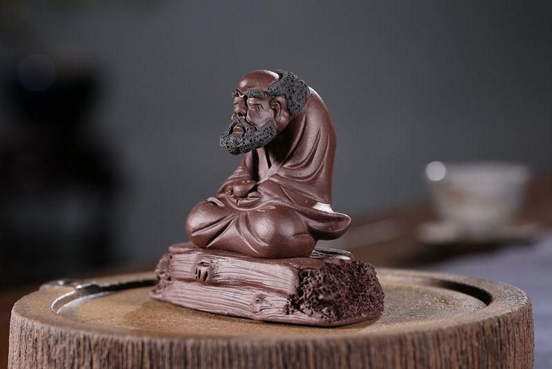 宜興紫砂 樹杭達磨 文玩茶盤 禅意茶道茶寵 装飾品 工芸品 置物