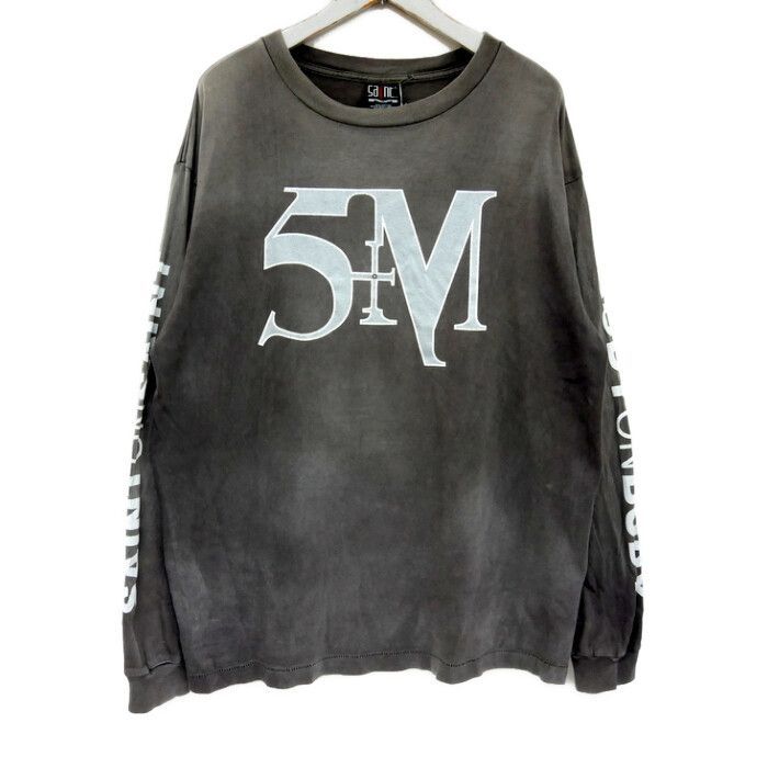 SAINT MICHAEL セントマイケル 国内正規 21AW LS TEE STMYES L/S T-SHIRT プリントTシャツ ロングスリーブ  長袖 ビンテージ加工 SM-A21-0000-022 BLACK ブラック 黒 L - メルカリ