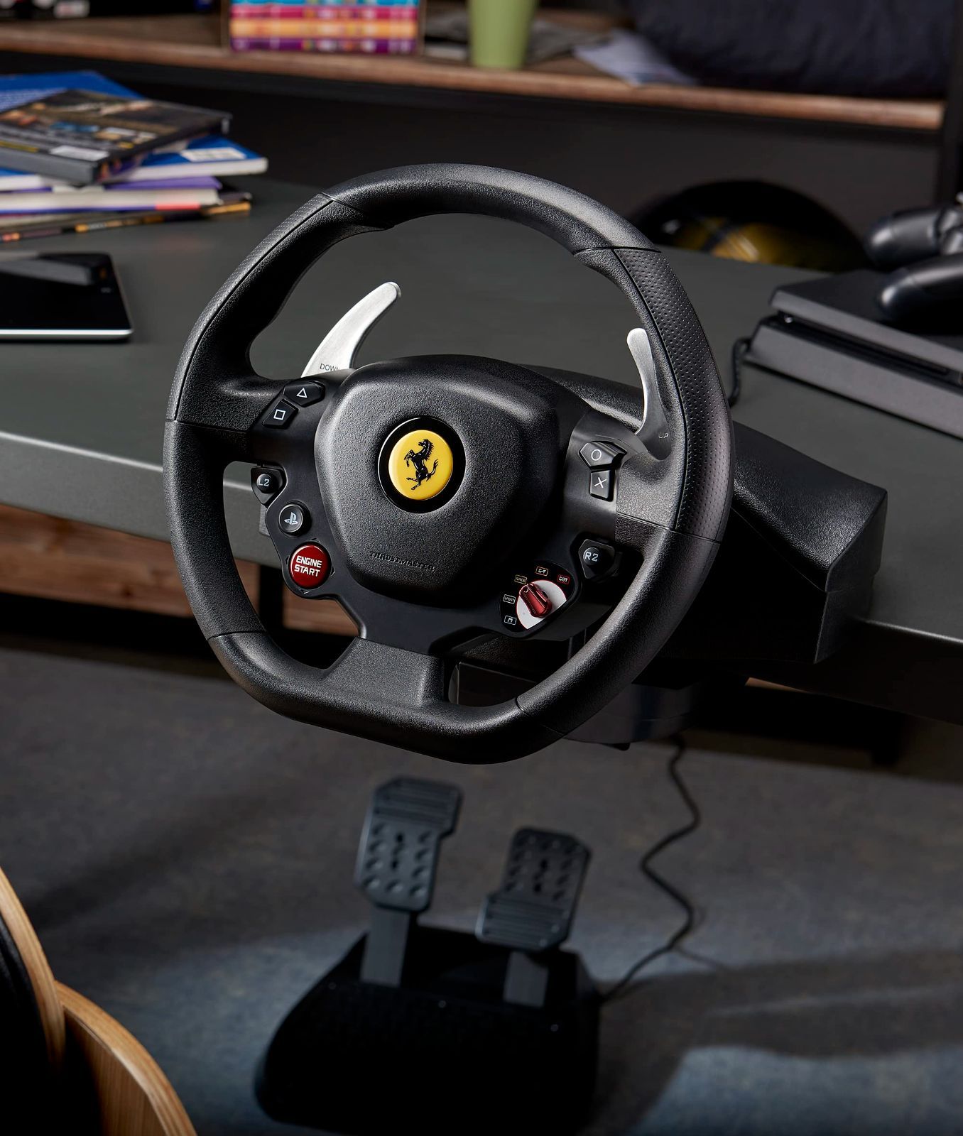 【国内正規品】Thrustmaster スラストマスター T80 Ferrari 488 GTB Edition ステアリングホイール(PS5/PS4/PC)