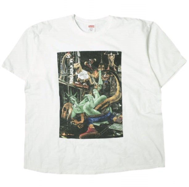 SUPREME シュプリーム 23SS アメリカ製 T-Rex Tee TレックスTシャツ XXL WHITE 半袖 Week1 MADE IN USA 恐竜 トップス bt1054