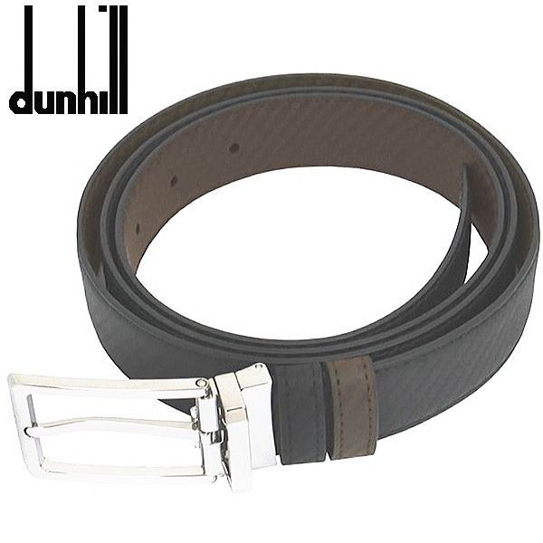 ダンヒル DUNHILL メンズベルト  型押しブラック/型押しブラウン バックル回転式 リバーシブルタイプ DU24R4T21RR