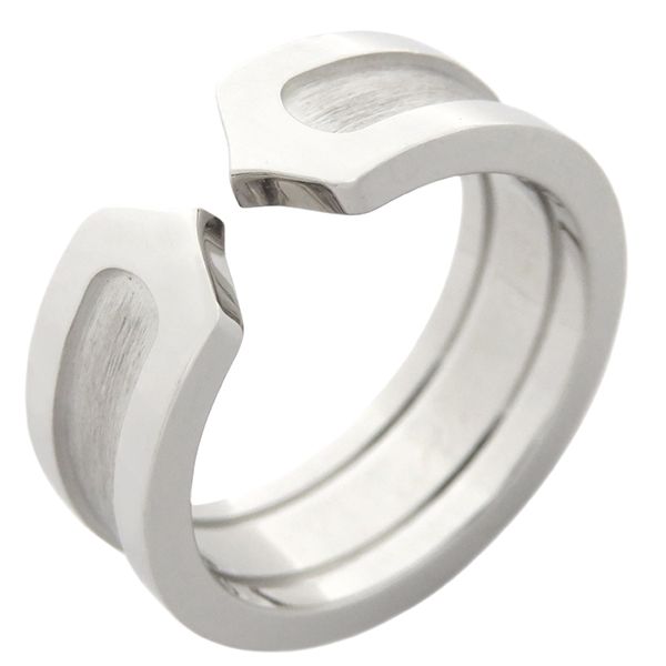 カルティエ Cartier リング 指輪 C2リング K18WG ホワイトゴールド #48  