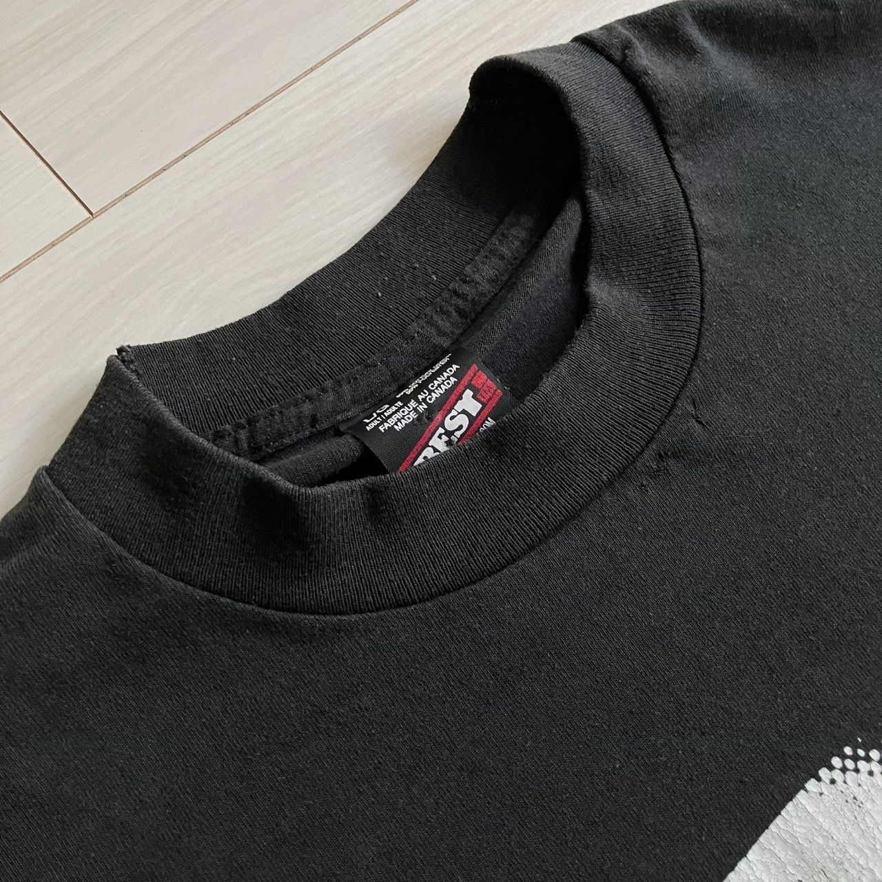 スペシャル 90s モーション モザイク 文字 Tシャツ 黒 ブラック XL 90s ヴィンテージ】モーション文字 Tシャツ ブラック Lサイズ カナダ製