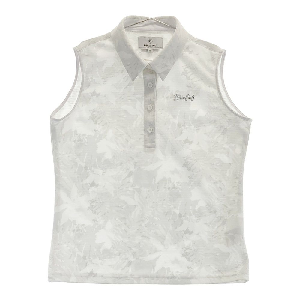 サイズ M BRIEFING GOLF ブリーフィング ノースリーブポロシャツ 総柄 グレー系 240101536834 ゴルフウェア レディース ストスト