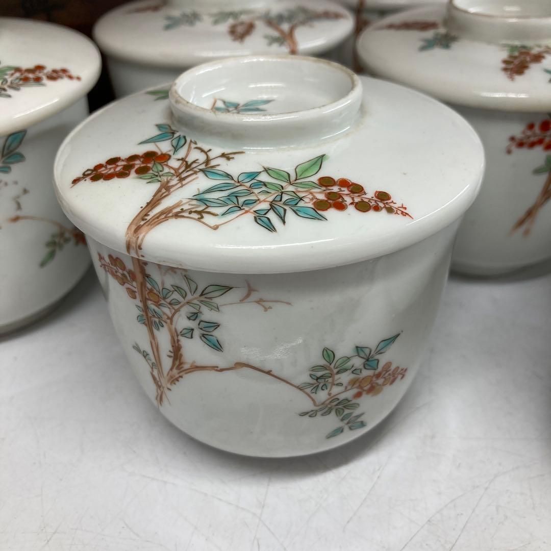 時代 柿右衛門手 蓋茶碗8客 木 東Y 5 0601 タニコ