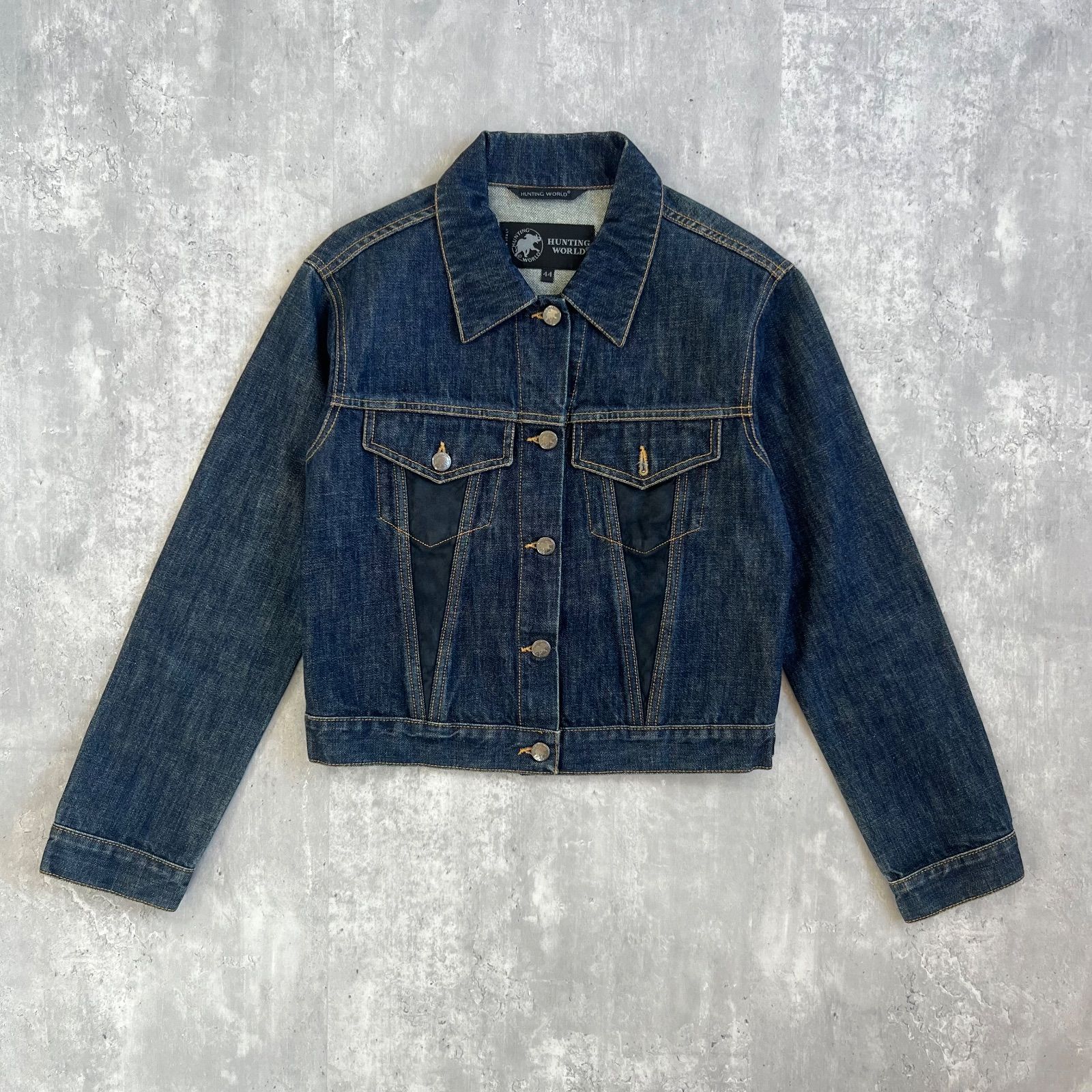 HUNTING WORLD ハンティングワールド レザー × デニムジャケット 牛革 