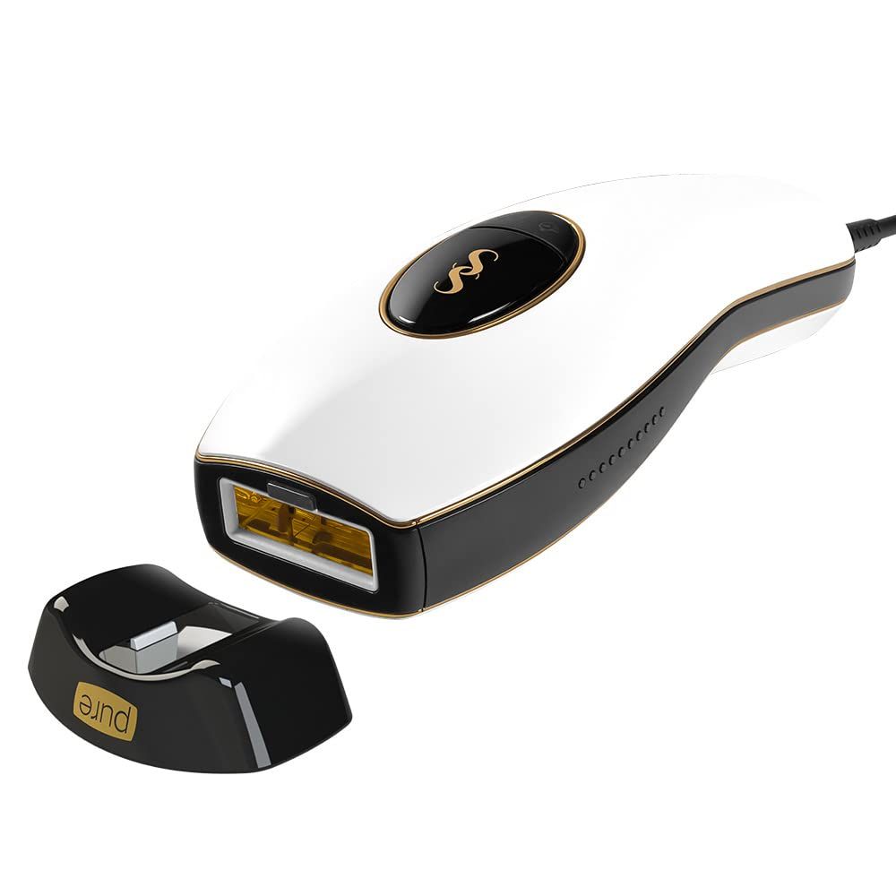 【新品未使用】スムーズスキンゴールド ホワイト 脱毛器 新品・未使用】スムーズスキン pure fit 家庭用光脱毛美容器 ホワイト