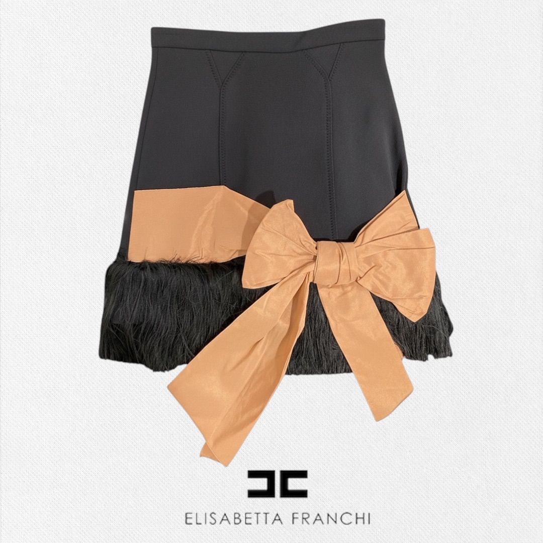 エリザベッタ ELISABETTA FRANCHI ミニスカート 40サイズ ブラック レディーススカート イタリア製