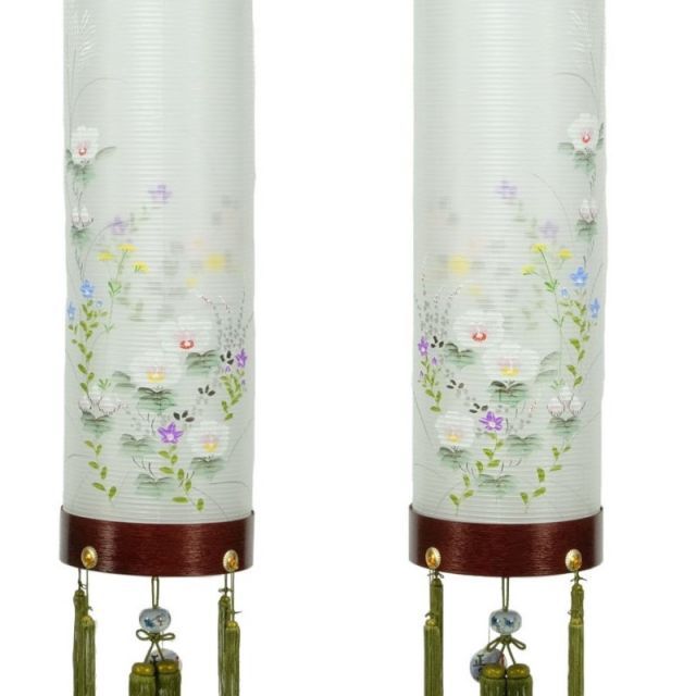 盆提灯】美吉野10号絹二重対絵・1対