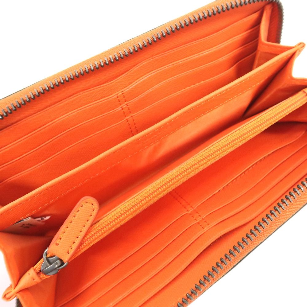 極美品 COACH コーチ 長財布 ラウンドファスナー レザー オレンジ COACH コーチ 財布 レディース 長財布 アウトレット ラウンド