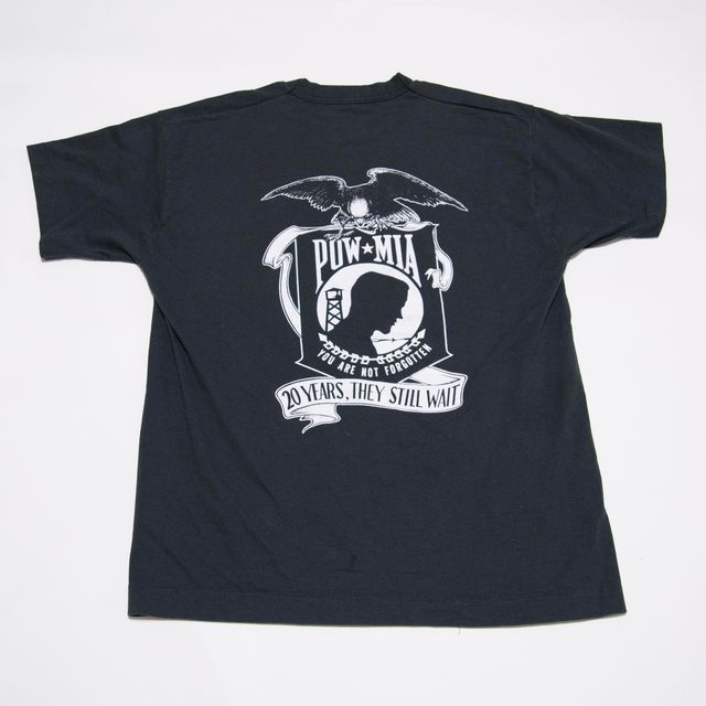 90s ビンテージ プリント Tシャツ シングルステッチ ベトナム戦争 終戦 記念 20周年 95年 ミリタリー POW/MIA  （捕虜/行方不明兵士） ボックスシルエット黒 古着 vintage 【L】 - メルカリ