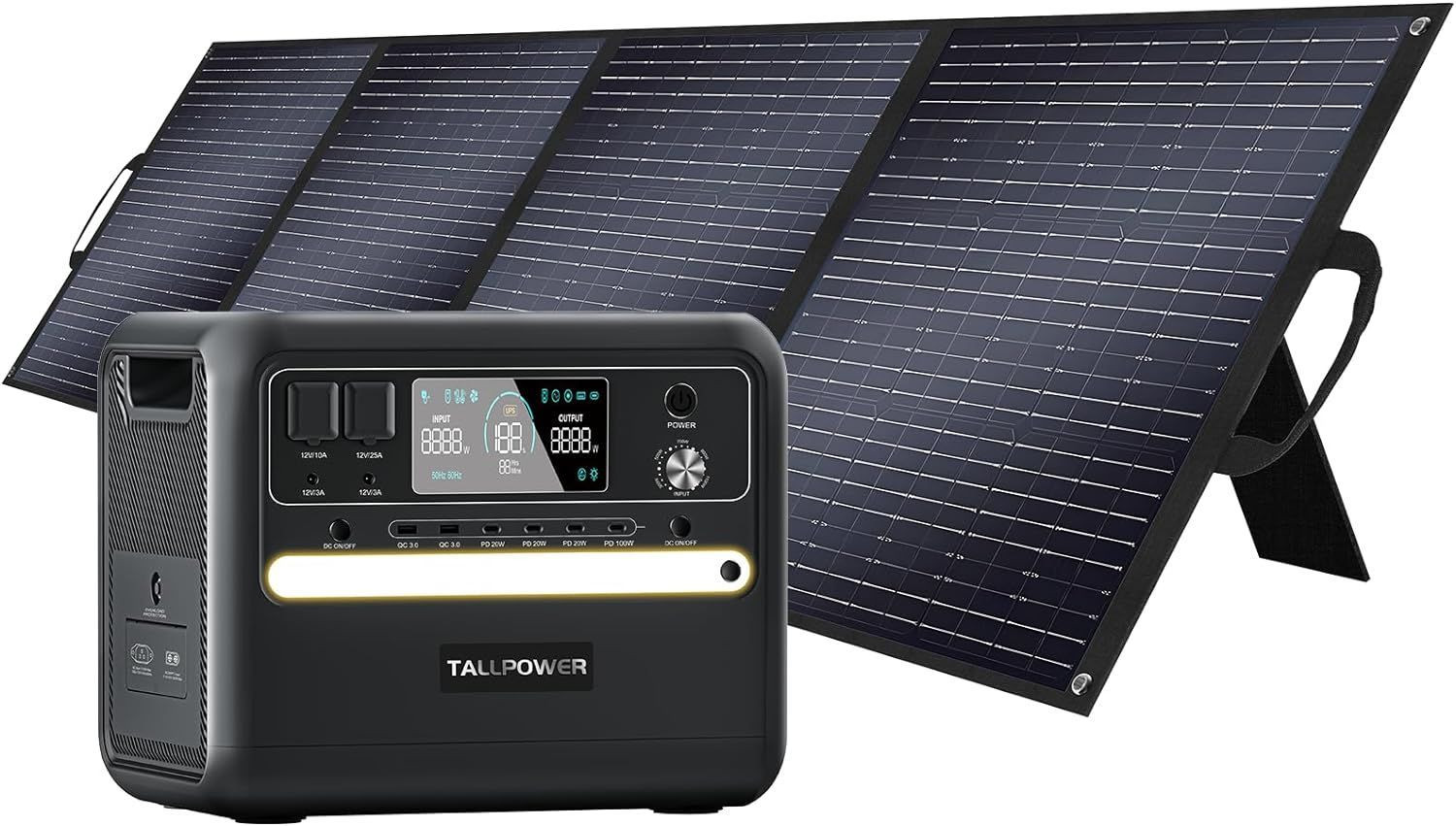 TALLPOWER 2400W ポータブル電源大容量 ソーラーパネルセット 200w