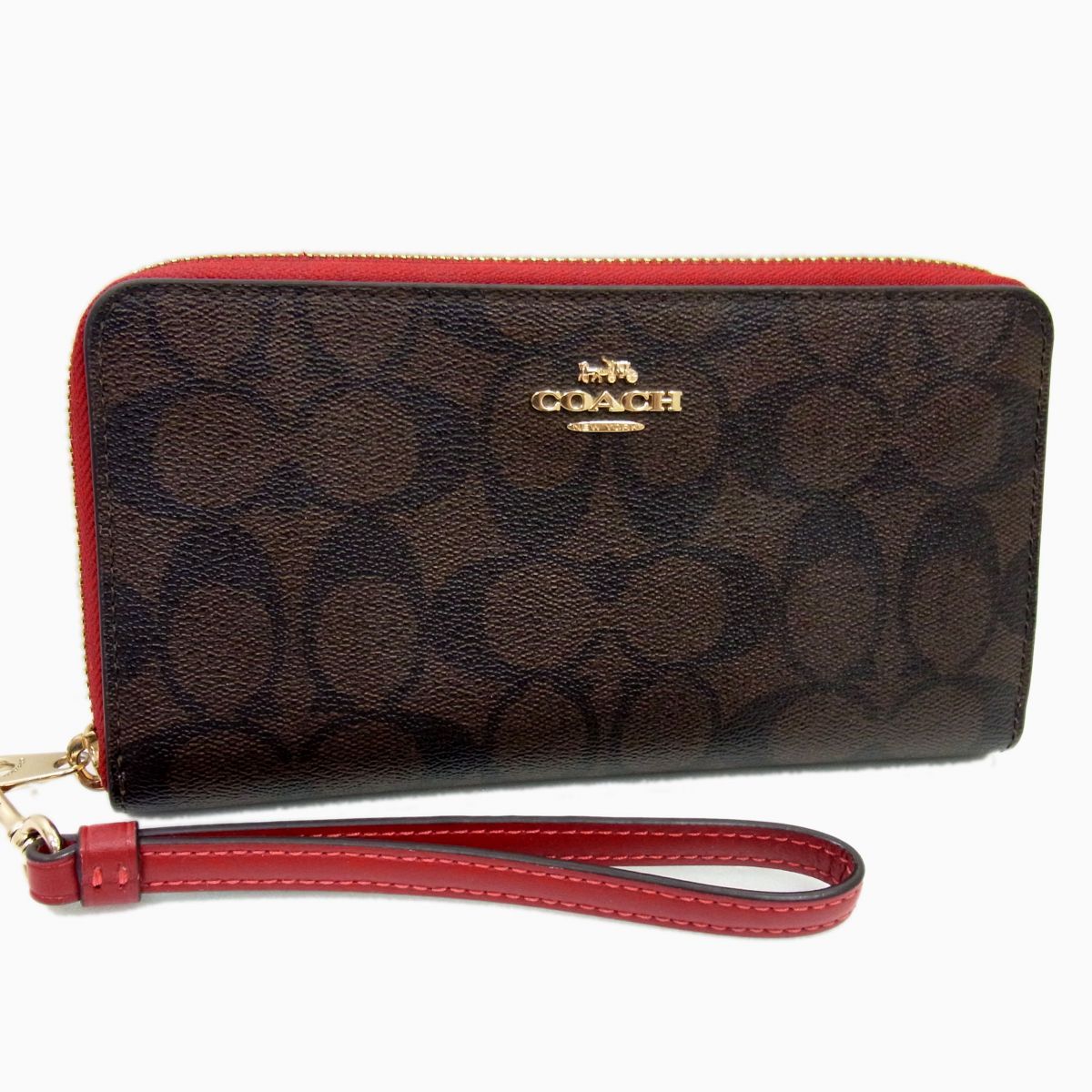 美品 定価66,000円◇COACH C4452 コーチ シグネチャー ラウンドジップ  