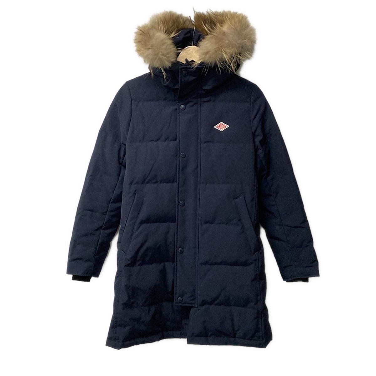 DANTON ダントン ダウンコート サイズ34 S レディース - ネイビー×ライトブラウン×ベージュ 長袖|ジップアップ|ファー着脱可|冬