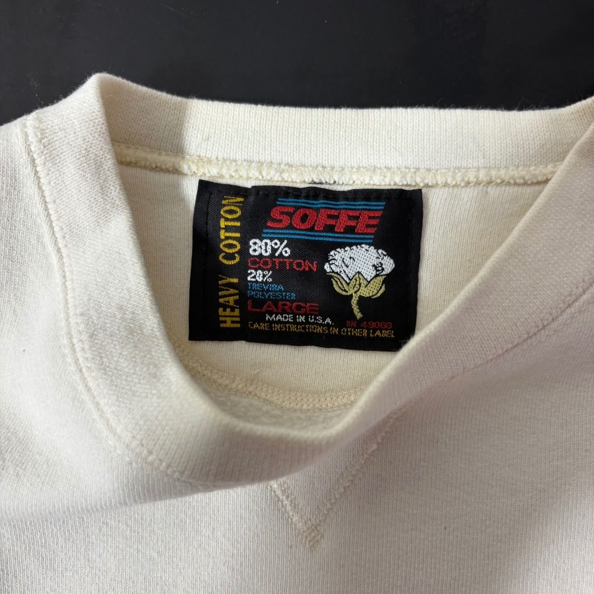 ✅️ USA製 SOFFE ビンテージ 1980-90年代 スウェット ARMY 古着】SOFFE(ソフィー)スウェット L 白 USA製 90年代 ARMY