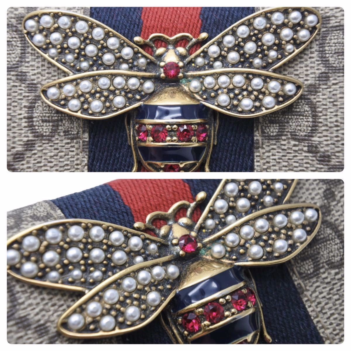 GUCCI グッチ 二つ折り財布 クイーン マーガレット ビー