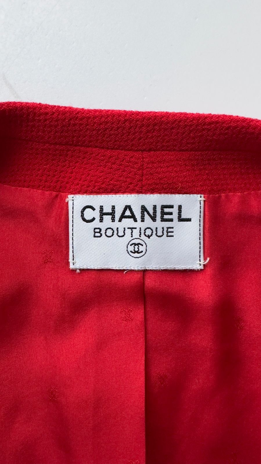 シャネル ジャケット コート CHANEL ヴィンテージ・レッド・ウール F38 