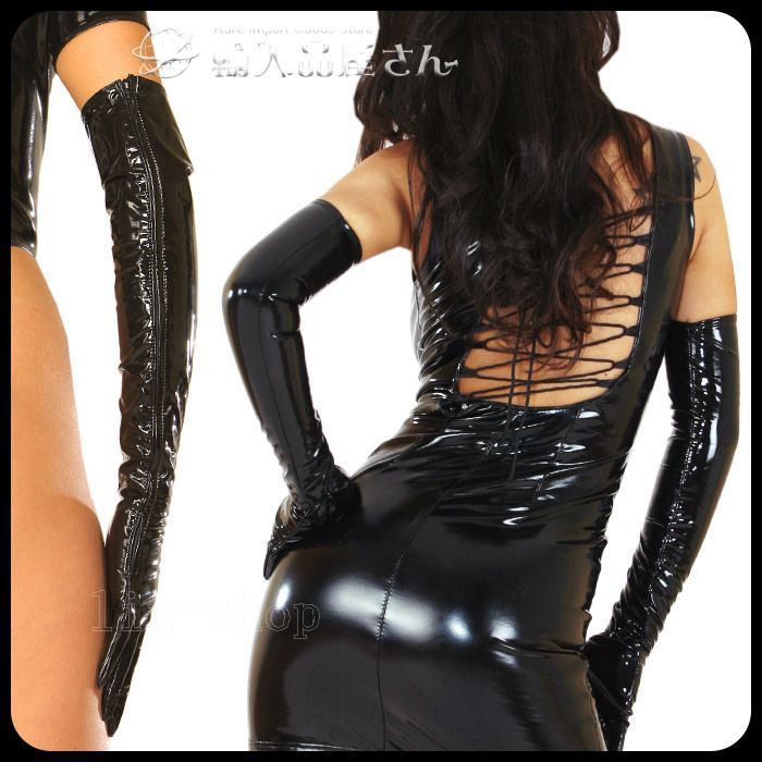 Chloé 黒レザー ロンググローブ Chloe レザー グローブ クロエ ロング手袋 21cm 黒 ブラック Chloé 黒