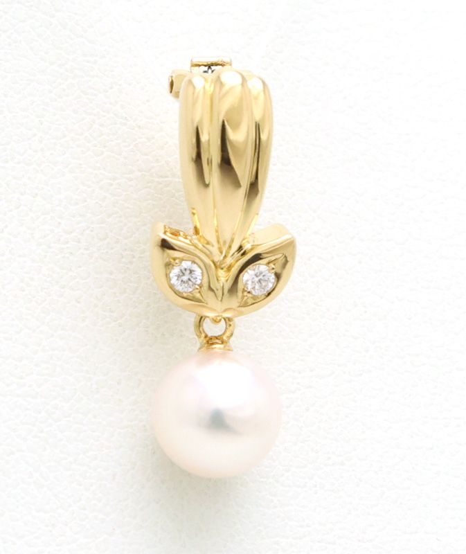 楠本質店 元住吉 ポーラ K18 パール-ダイヤ ペンダントトップ パール7mm ダイヤモンド0.04ct