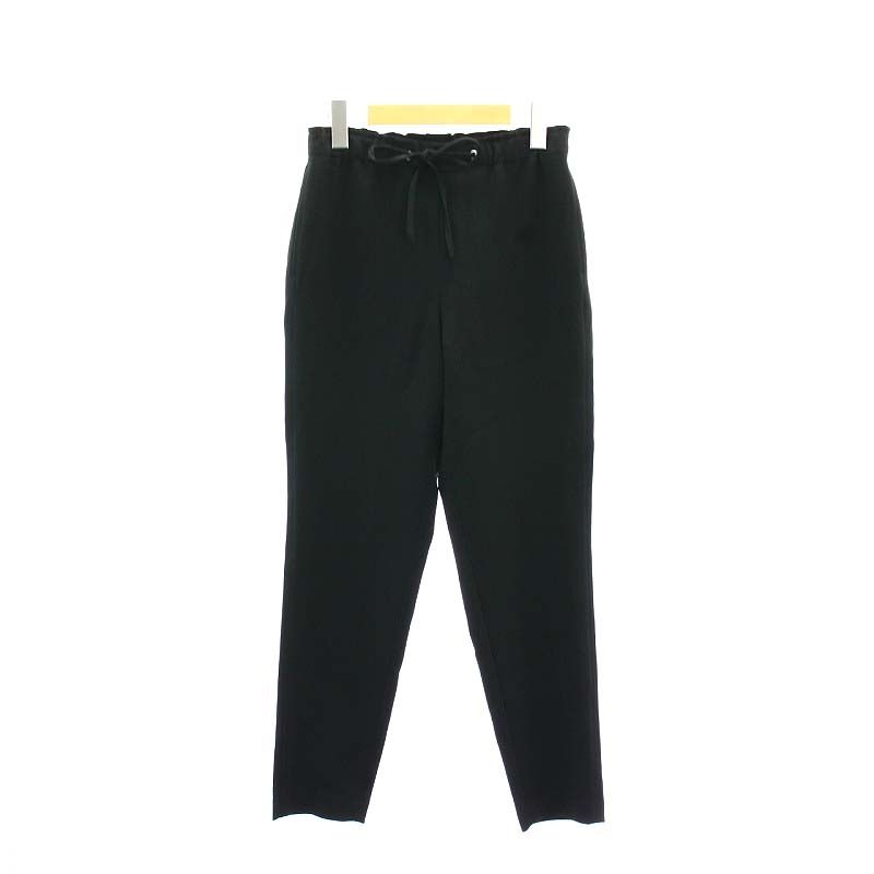 セオリー Theory 23AW Admiral Crepe Tralpin GB ドローストリングパンツ テーパード イージー P 黒 ブラック /MI ■OS