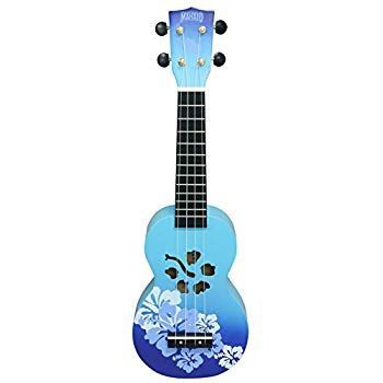 ･ MAHALO ソプラノ UKULELE デザイナーシリーズ ハイビスカス MD1 HB ブルー バースト wyeba8q