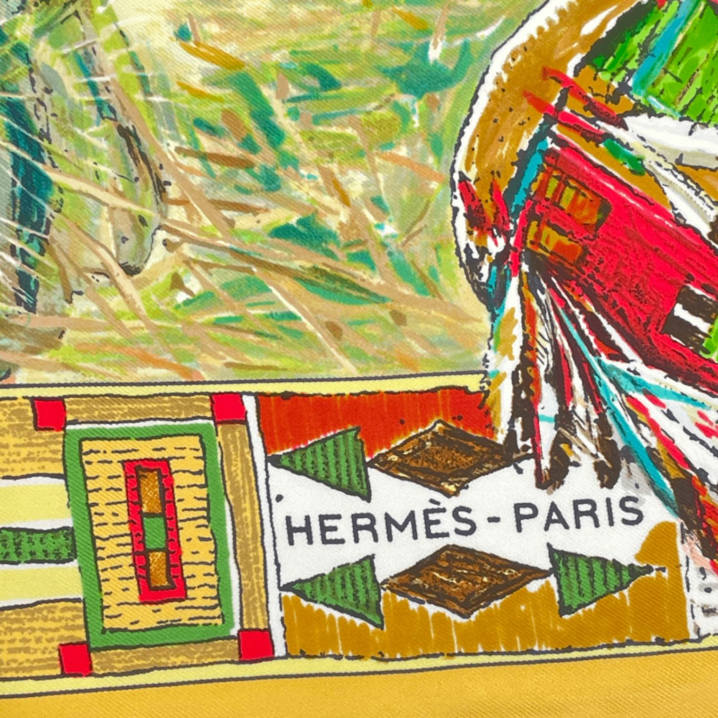 極美品 HERMES エルメス Les Cheyennes シャイアン族 カレ90 シルク