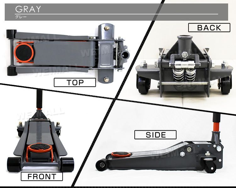 【送料無料】ガレージジャッキ 低床 フロアジャッキ 3t ジャッキ ローダンウンジャッキ 油圧ジャッキ 低床ジャッキ デュアルポンプ式 ローダウン車対応 ジャッキアップ タイヤ交換 オイル交換