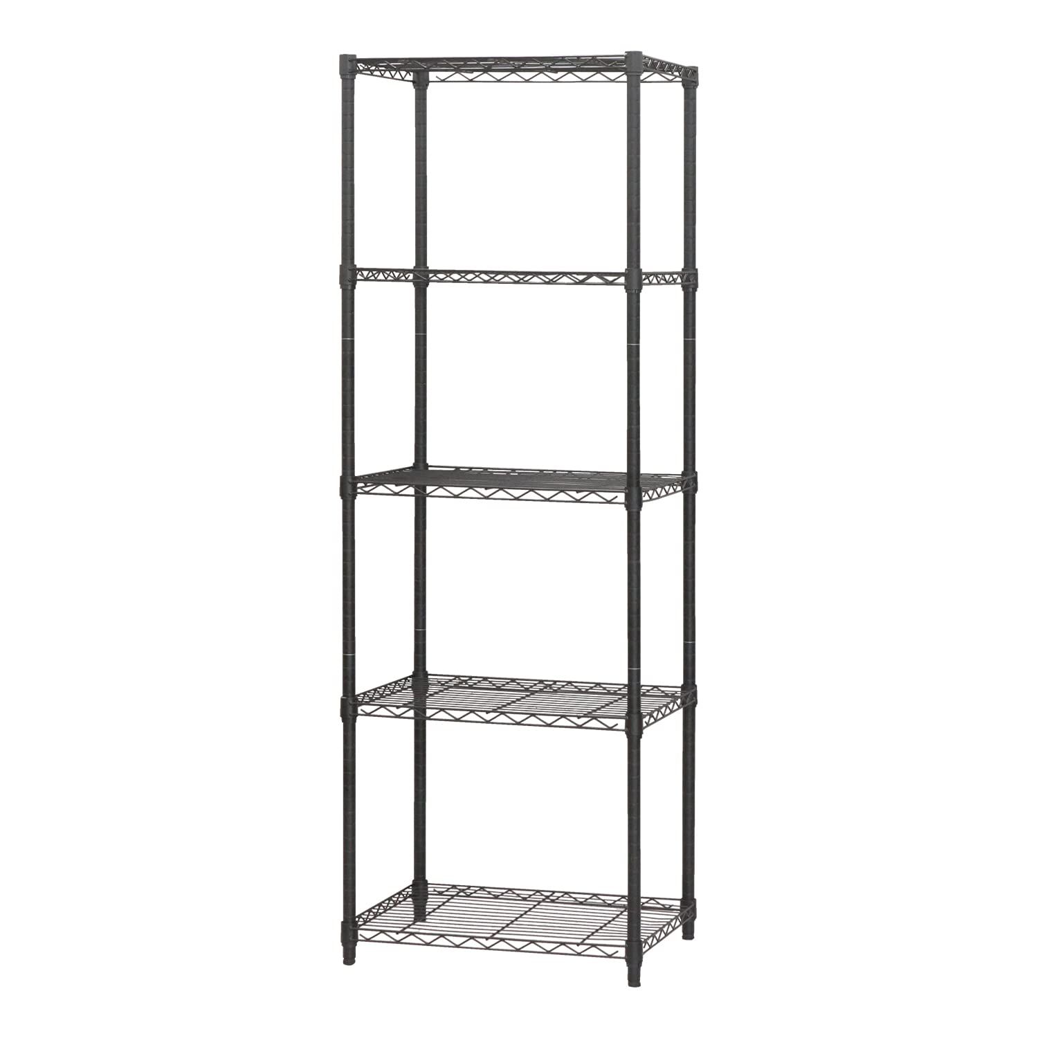 エイアイテック AITECH スチールラック キャスター付 5段 幅60cm ブラック NERO-6018 BK