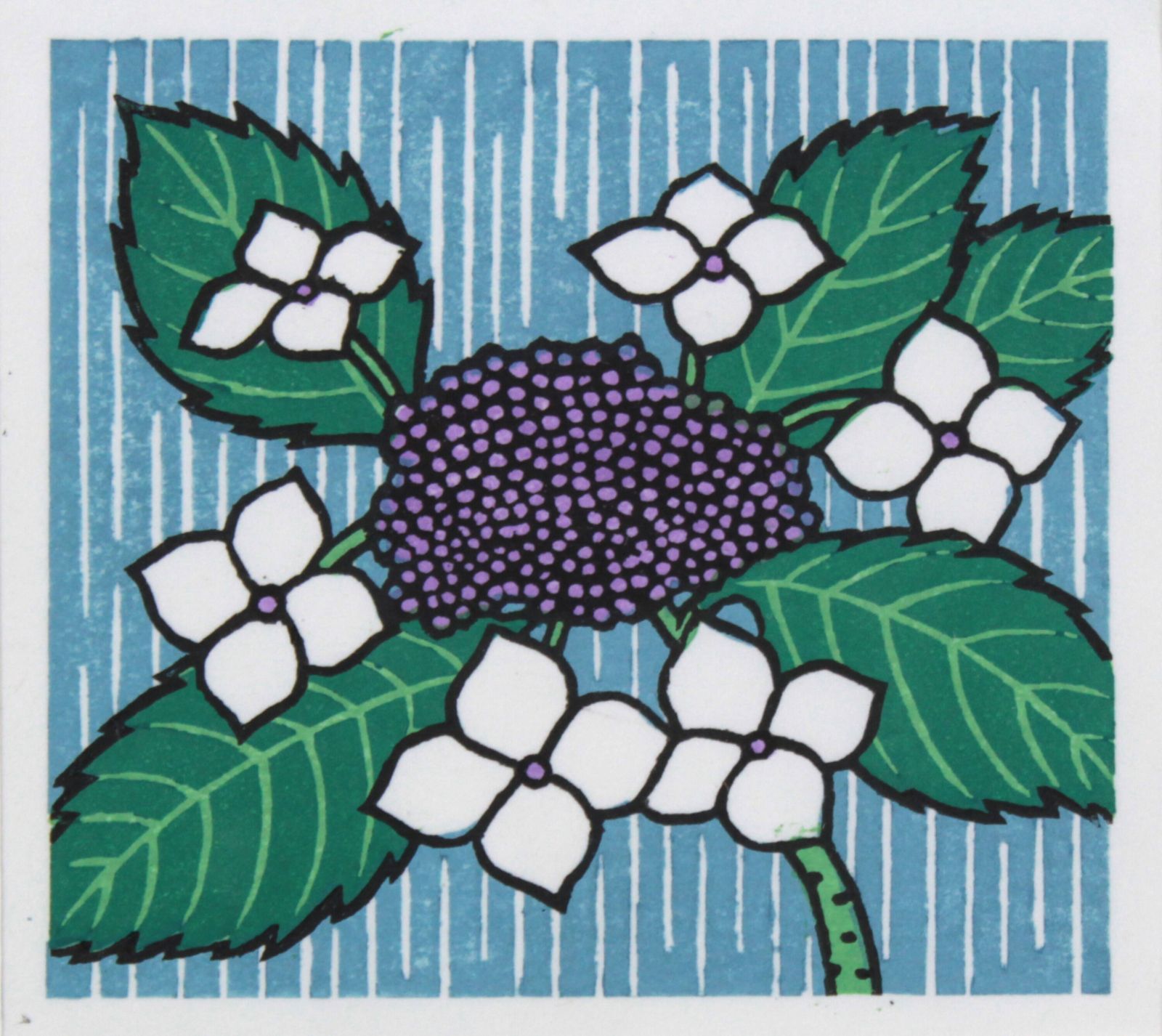 松見八百造『あじさい』木版画 絵画 - 北海道画廊 - メルカリ