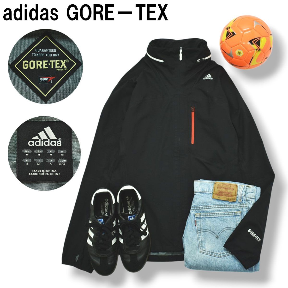 アディダス adidas ゴアテックス GORE－TEX フーデット ウィンド ジャケット O ブラック スポーツ アウトドア レイン ウェア ジャンパー パーカー メンズ