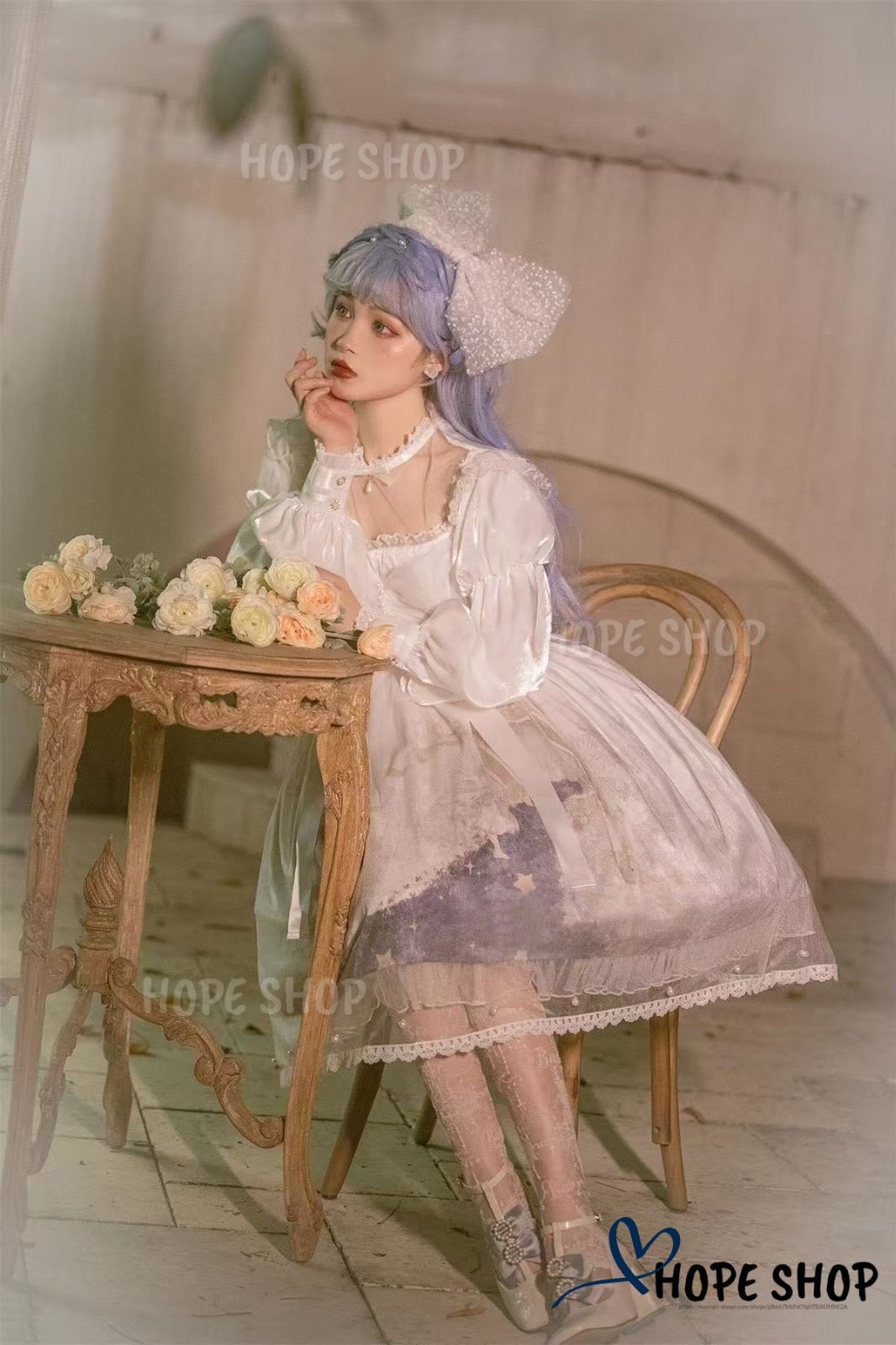 ロリータ ロリィタ ワンピース ホワイト 白 ロリータファッション ロリィタファッション 半袖 クラシカル ゴシック 大人 ふわふわ レース